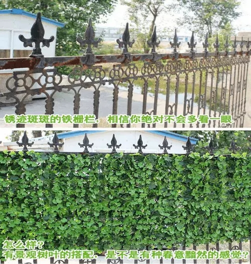仿真植物墻安裝前后對(duì)比圖